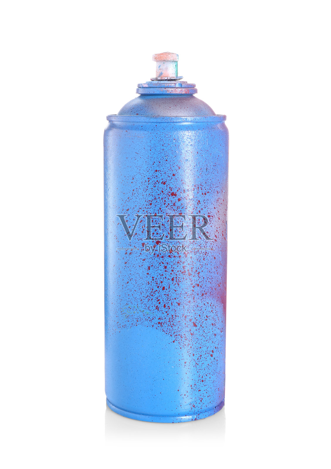 一罐亮色喷漆，孤立在白色背景上照片摄影图片