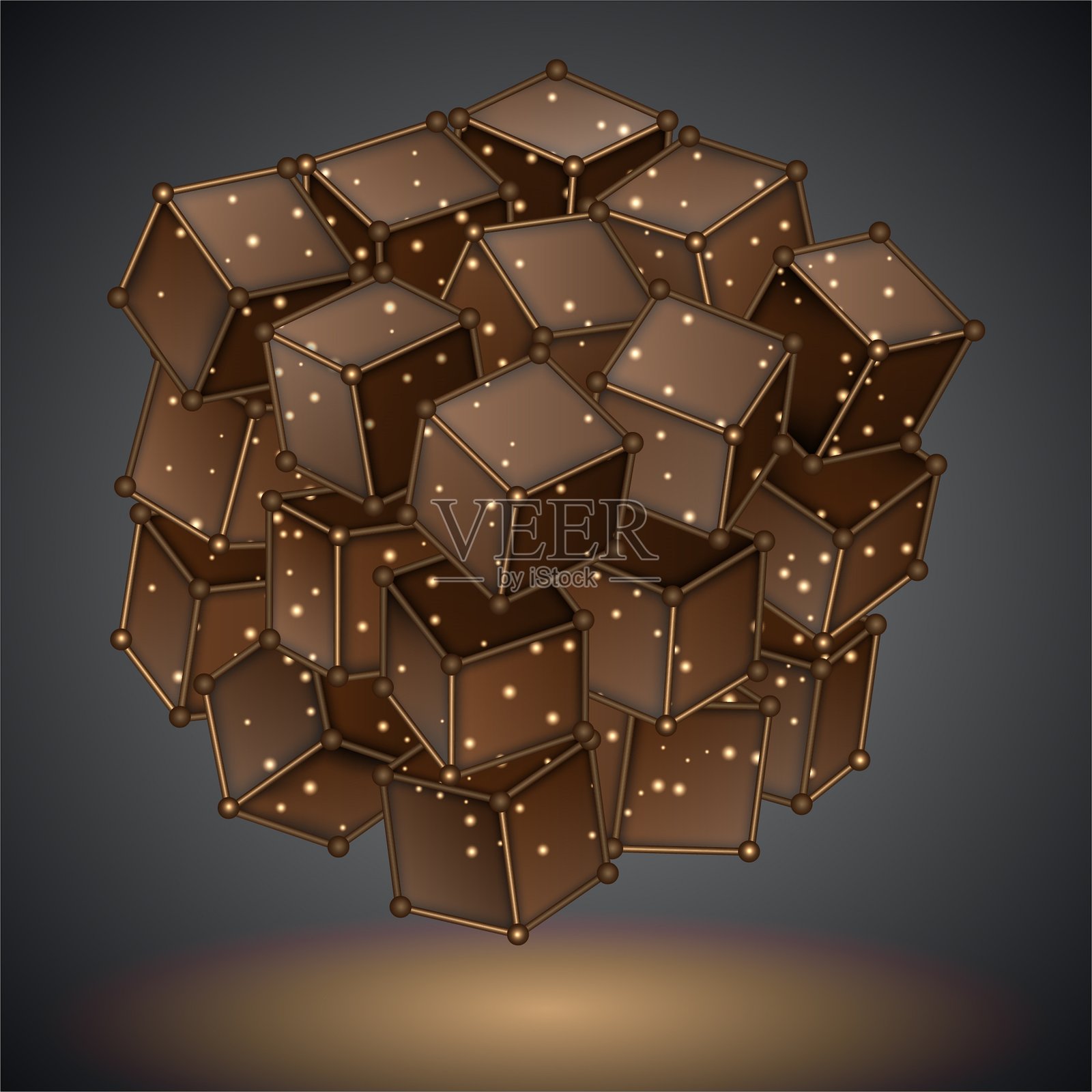 几何背景。一组逼真的立方体插画图片素材