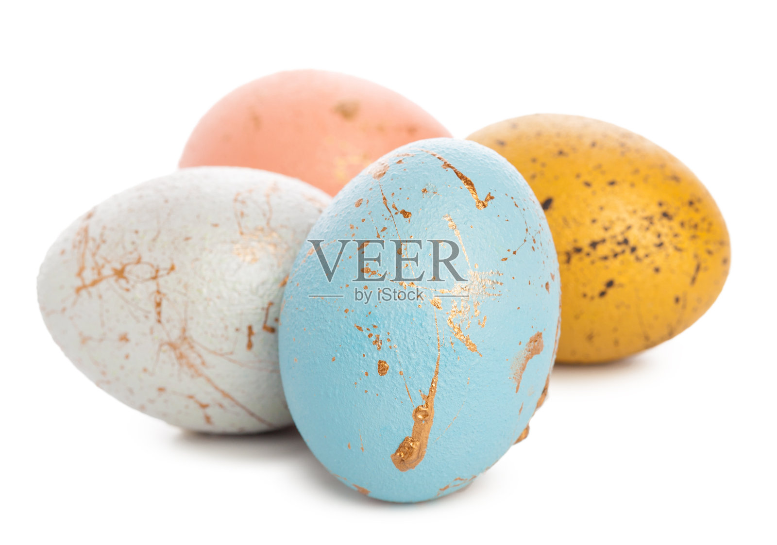 用于春季庆祝或节日活动的各种彩色装饰彩蛋照片摄影图片