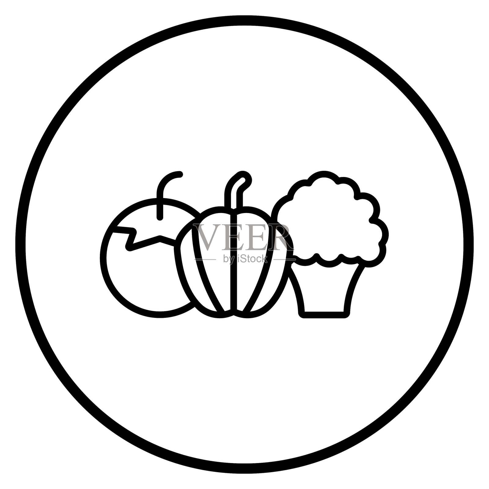 矢量设计蔬菜图标风格插画图片素材