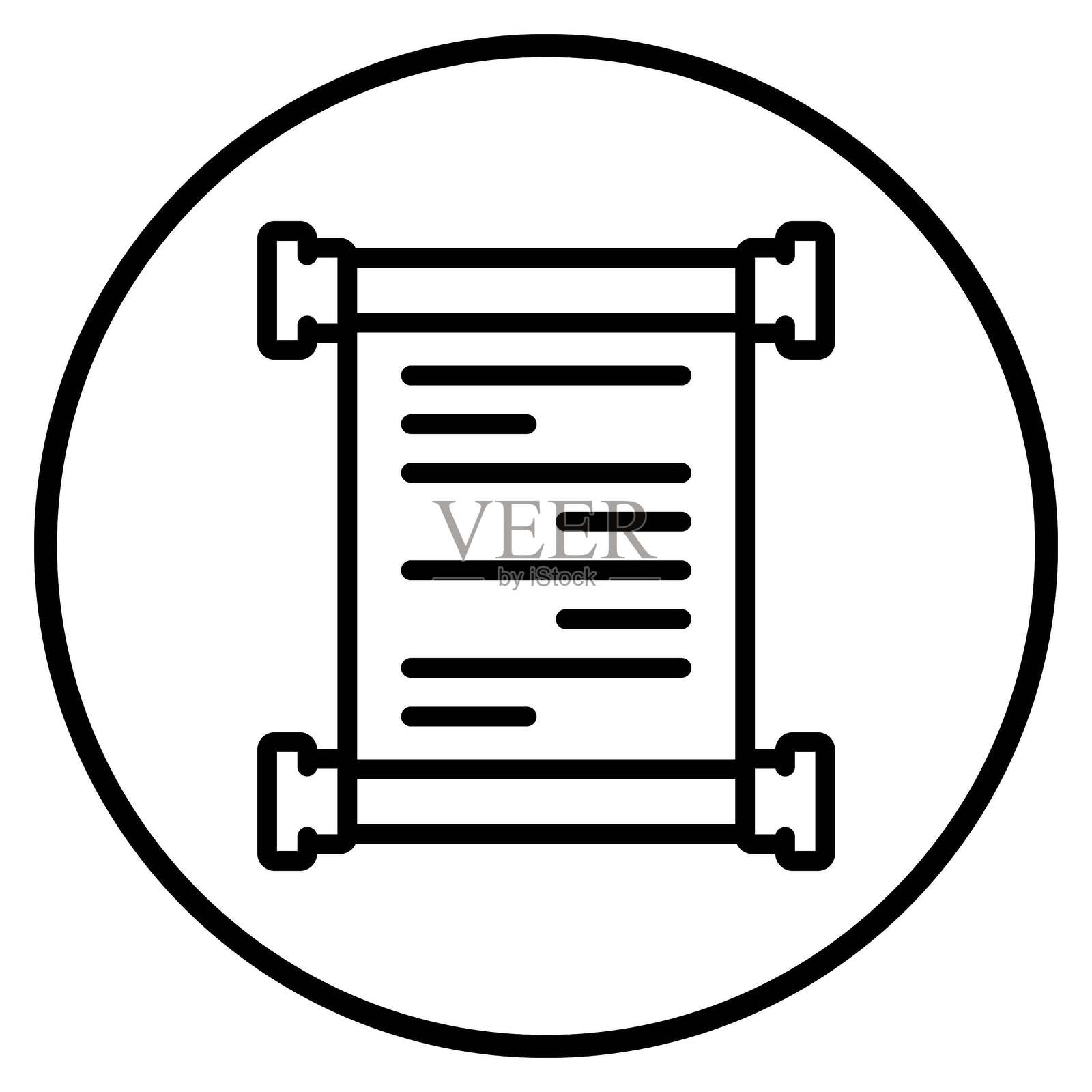 矢量卷轴图标设计风格插画图片素材