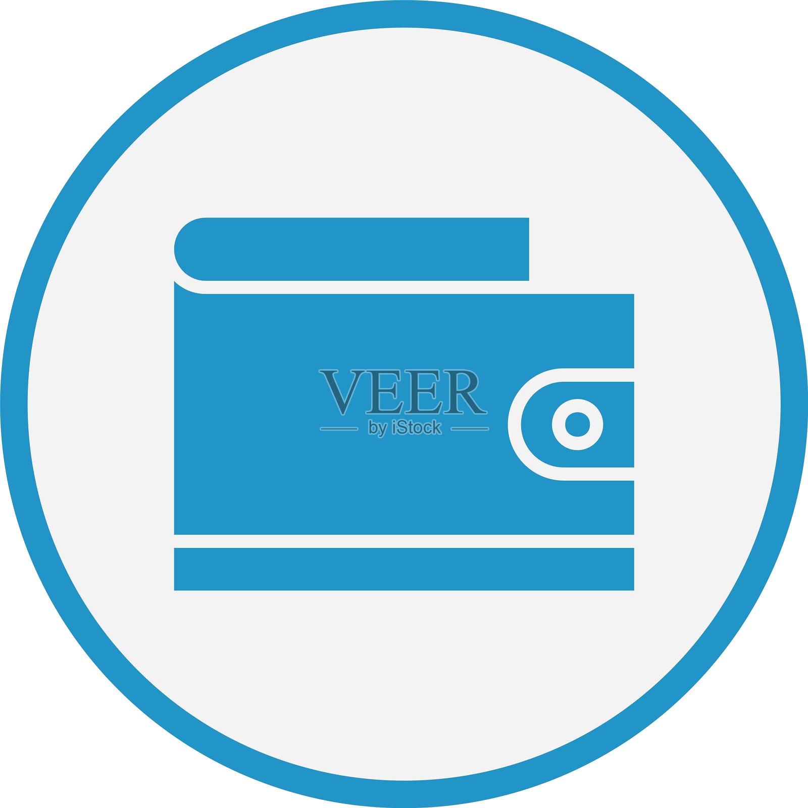 钱包图标（蓝色圆形）插画图片素材