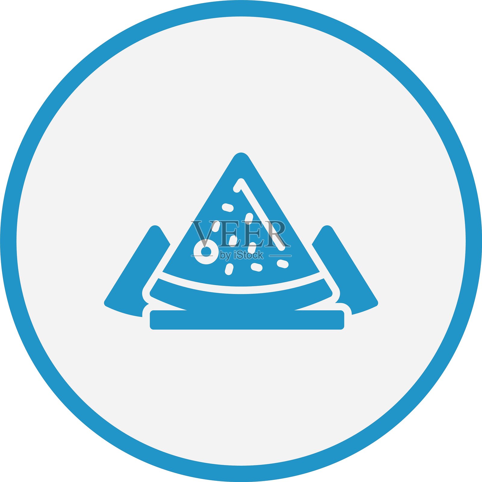 萨摩萨蓝圈图标插画图片素材