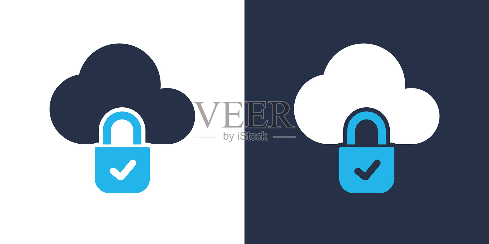 云安全字形实心图标。可应用于任何地方的实心图标，风格简洁、像素完美且现代。插画图片素材