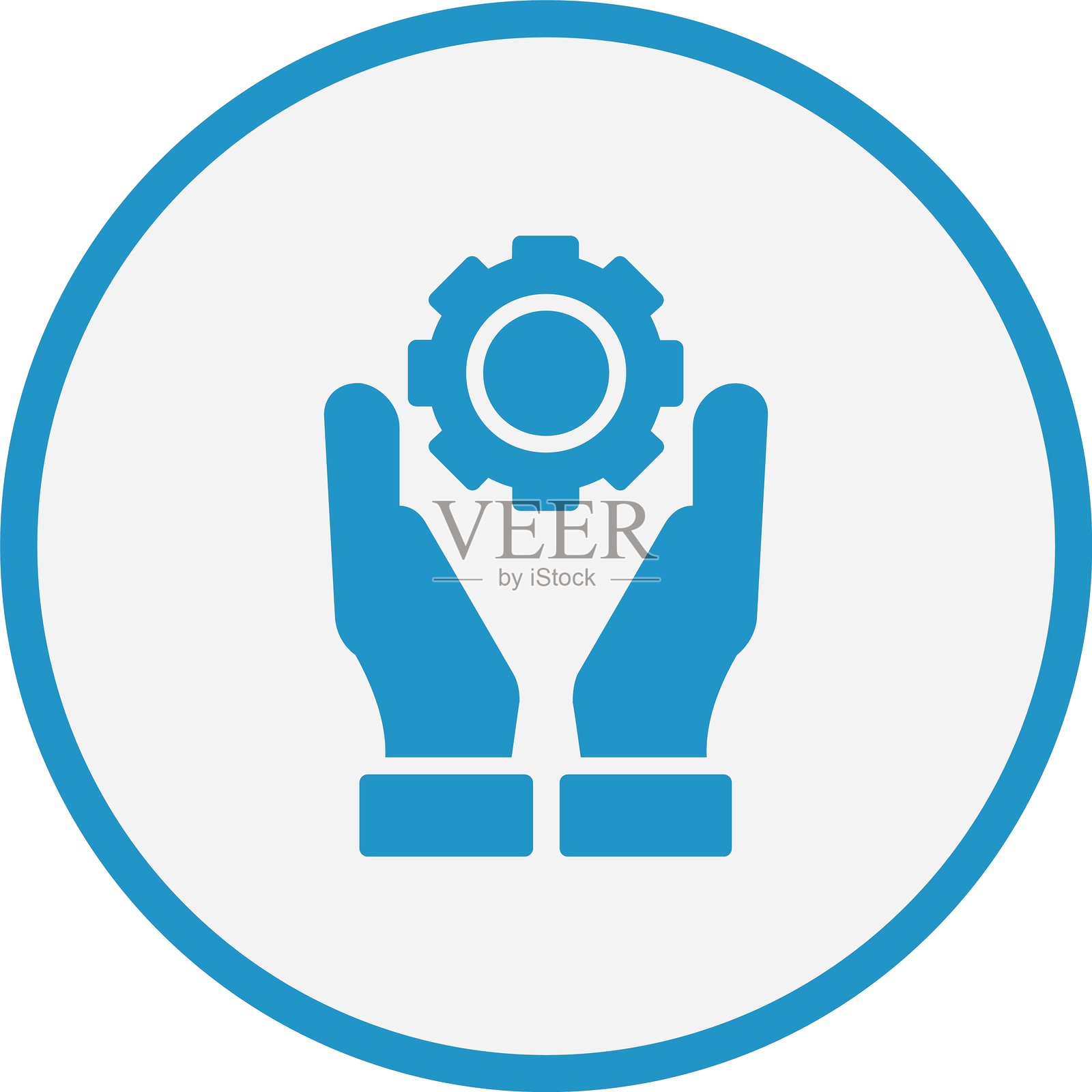 管理服务图标，蓝色圆圈插画图片素材