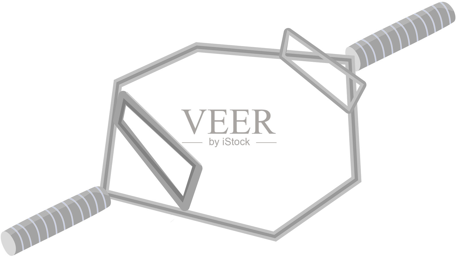 六角杠铃插画图片素材