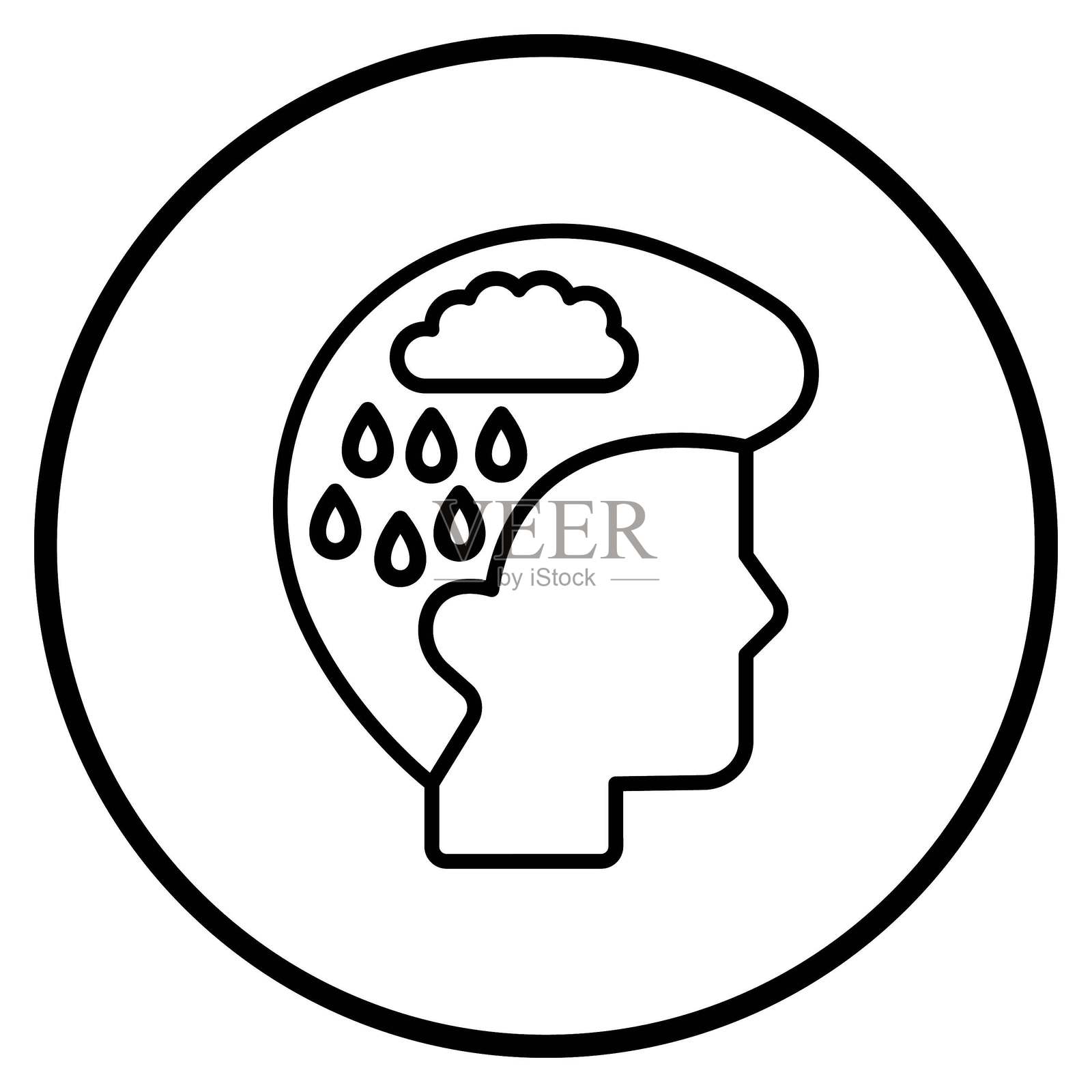 矢量设计 抑郁 图标 风格插画图片素材