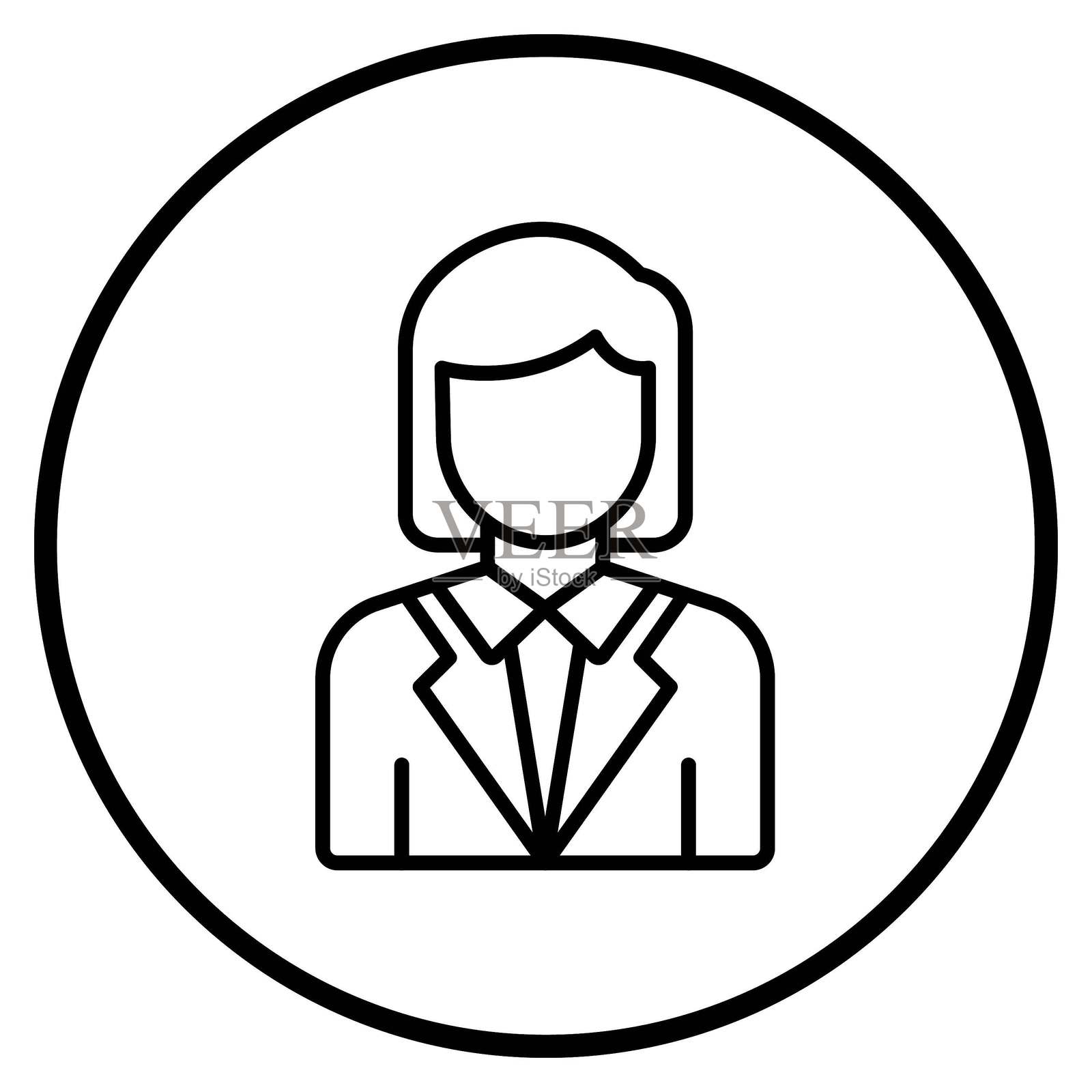 矢量设计总监女性图标风格插画图片素材