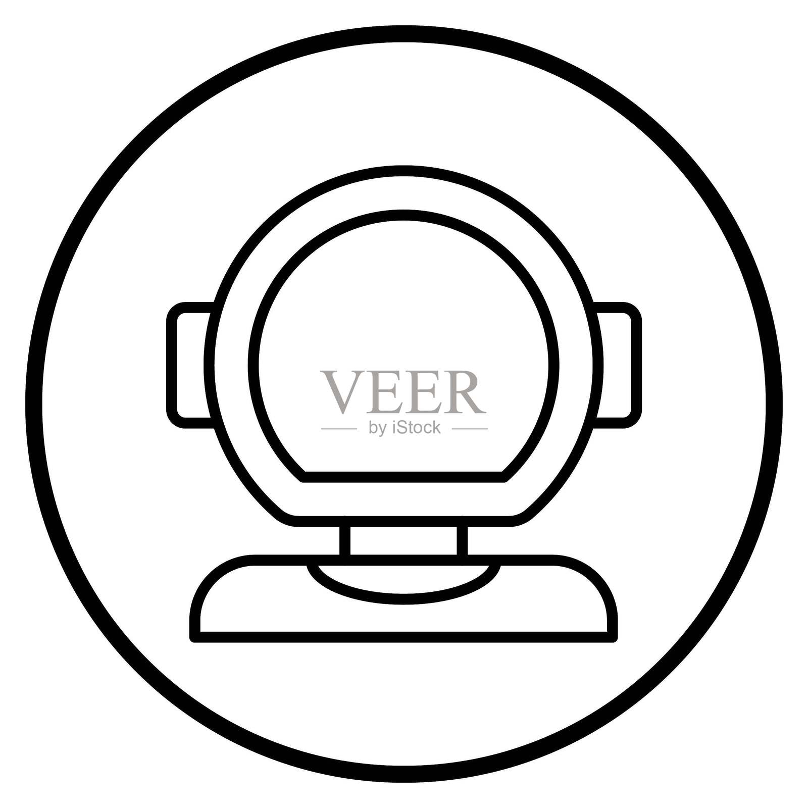 矢量潜水头盔图标风格插画图片素材