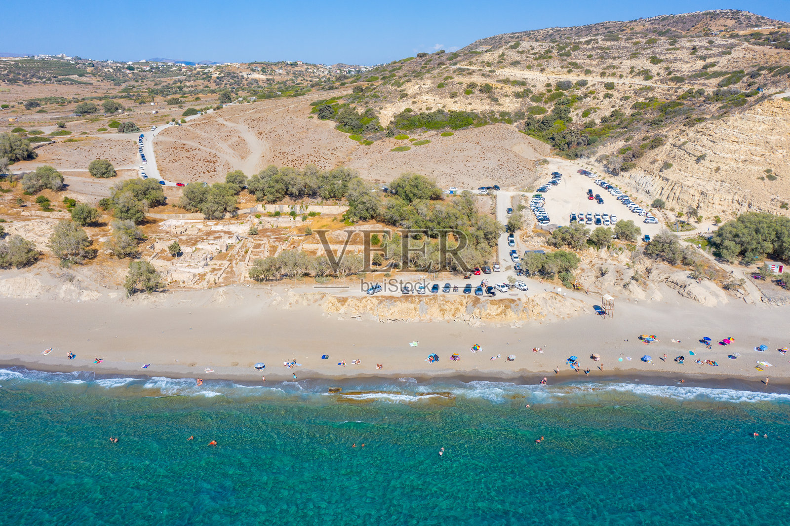 希腊克里特岛伊拉克利翁南部科莫斯海滩照片摄影图片