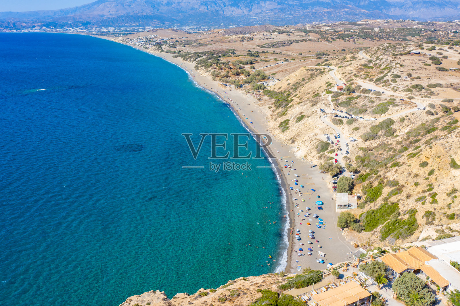 希腊克里特岛伊拉克利翁南部科莫斯海滩照片摄影图片