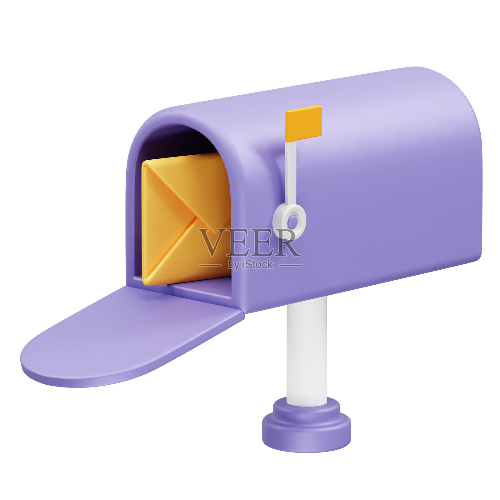 邮箱和信封图标 3D 渲染元素照片摄影图片