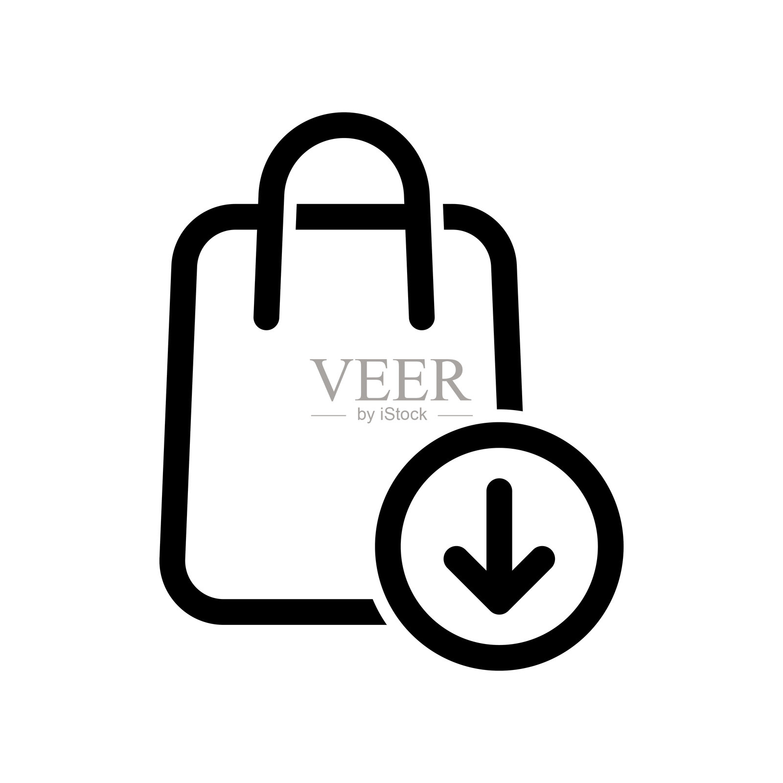 扁平插画风格的购物袋插画图片素材