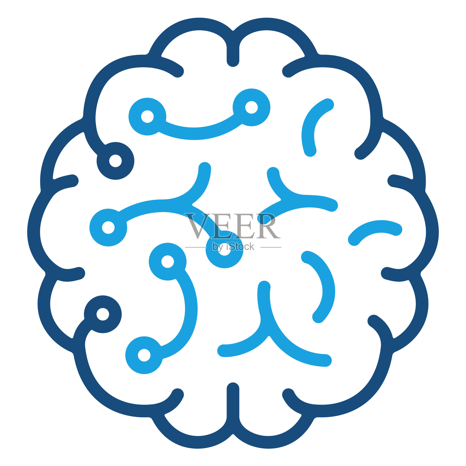 人工智能连接大脑插画图片素材