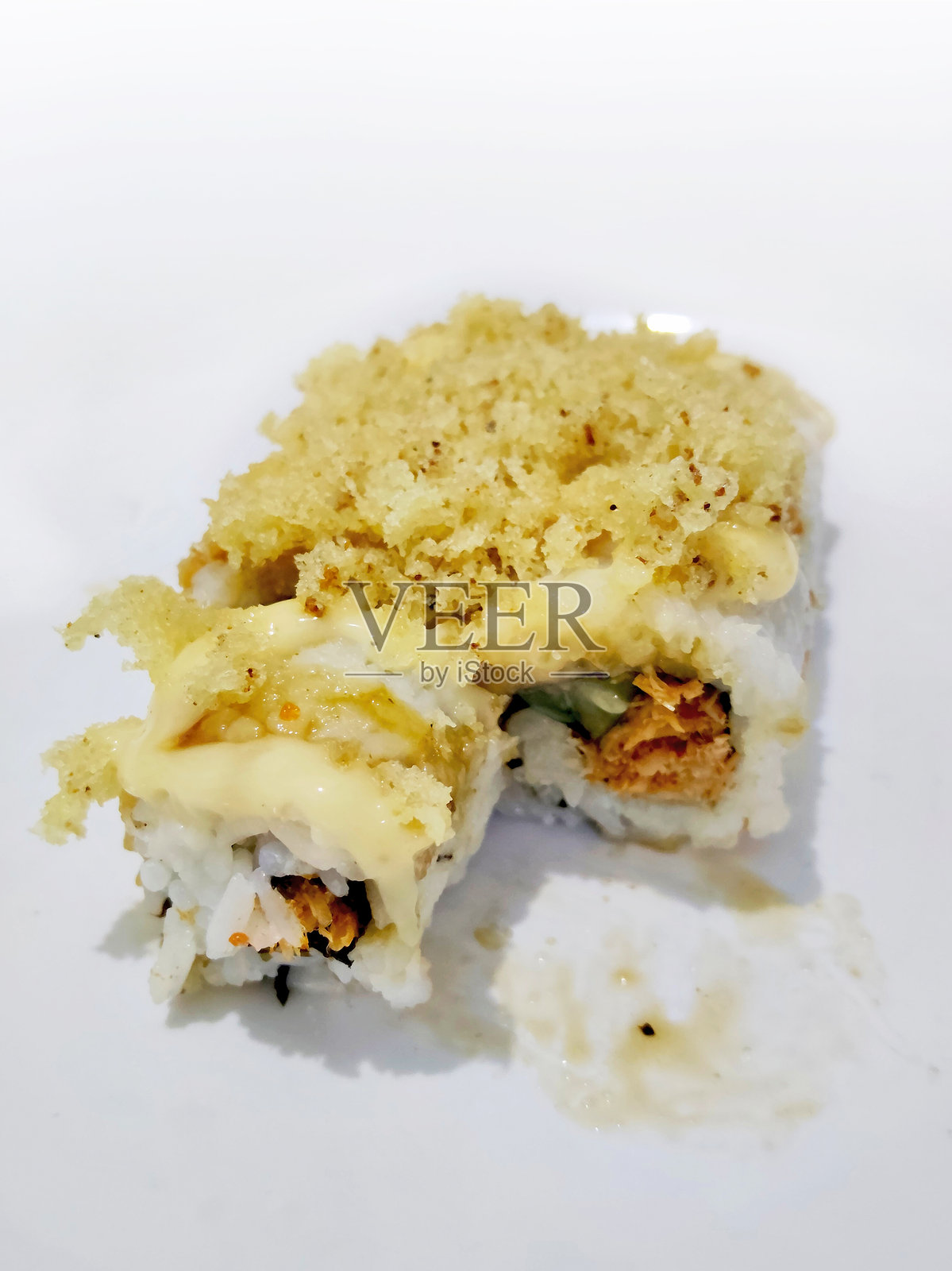 美味酥脆的天妇罗寿司卷特写照片摄影图片