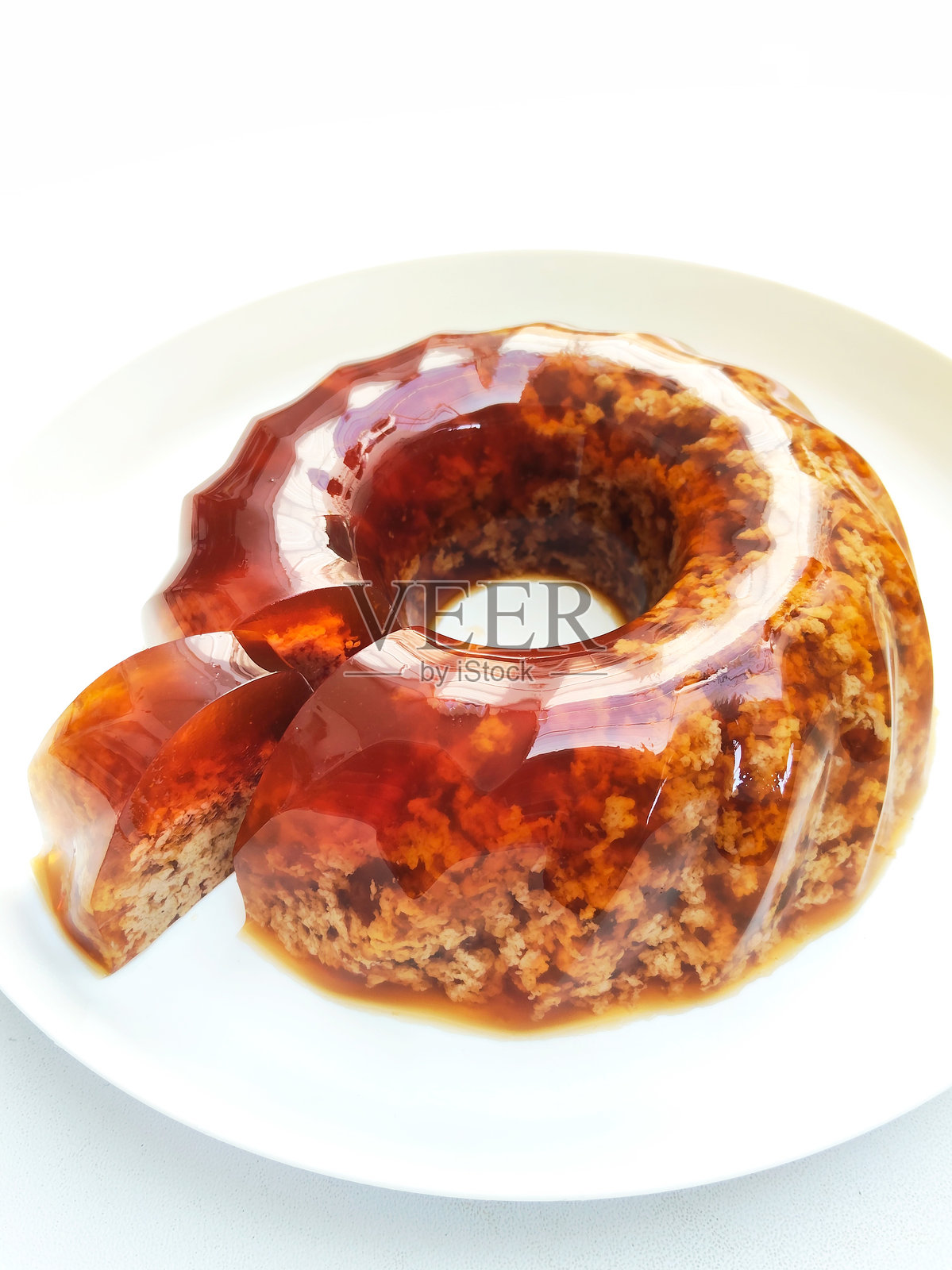 独特的层次感苔藓纹理果冻甜点照片摄影图片