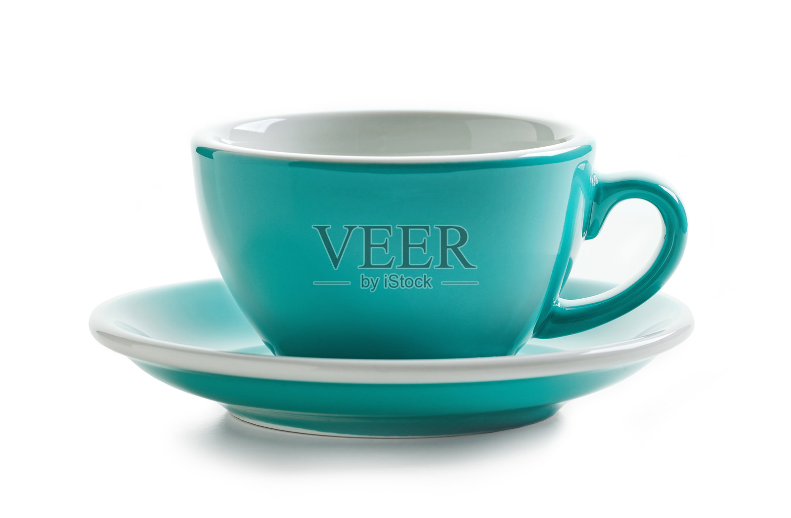 崭新干净的蓝色咖啡杯照片摄影图片