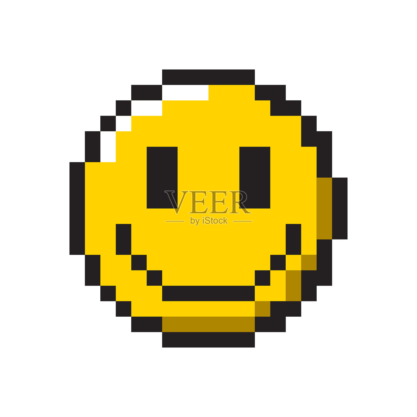 像素艺术风格的笑脸图标插画图片素材