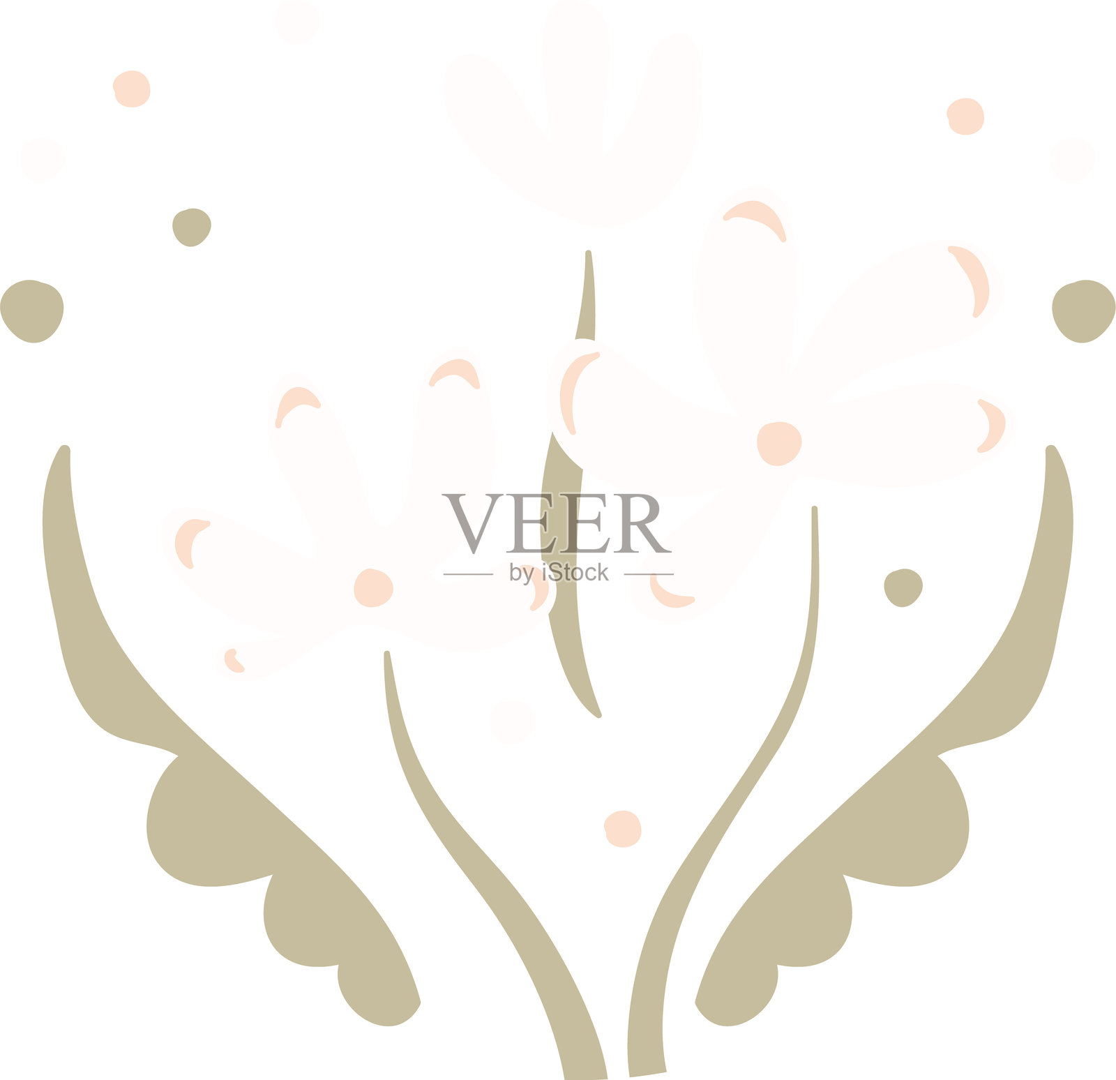 复活节彩蛋和蝴蝶结的甜美风格插画图片素材