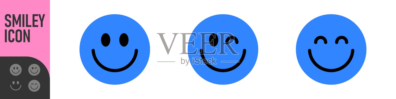 彩色的笑脸表情图标，展示快乐的表情插画图片素材