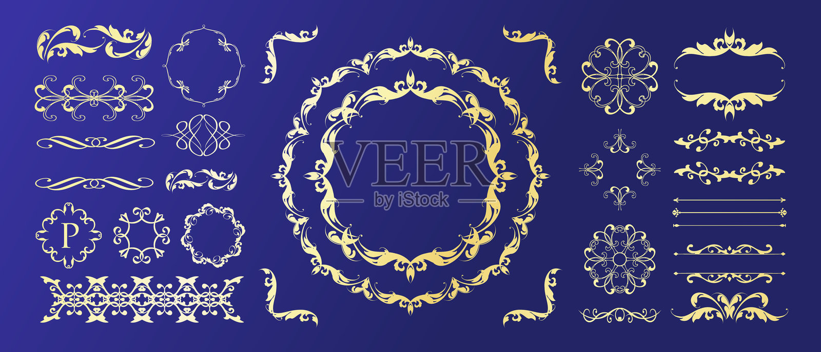 情人节浪漫边框与装饰素材集插画图片素材