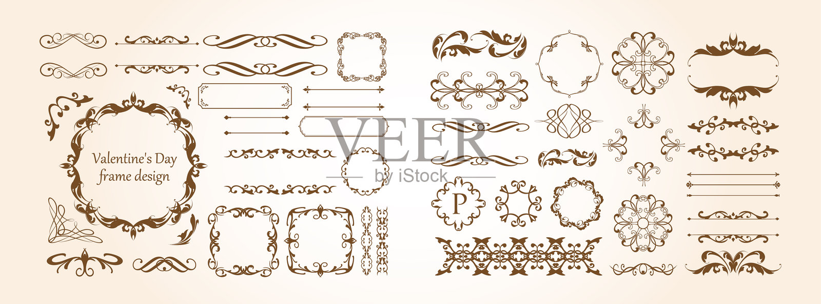 情人节浪漫边框与边框合集插画图片素材