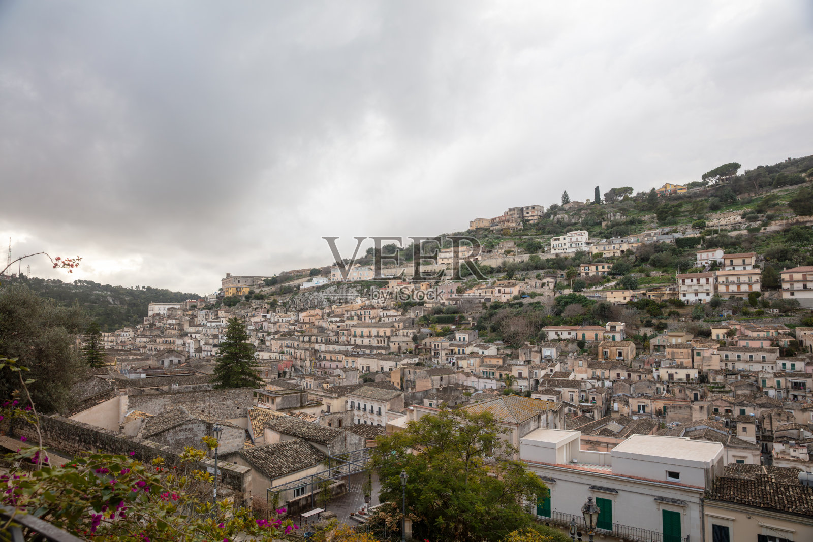 西西里城镇，莫迪卡照片摄影图片