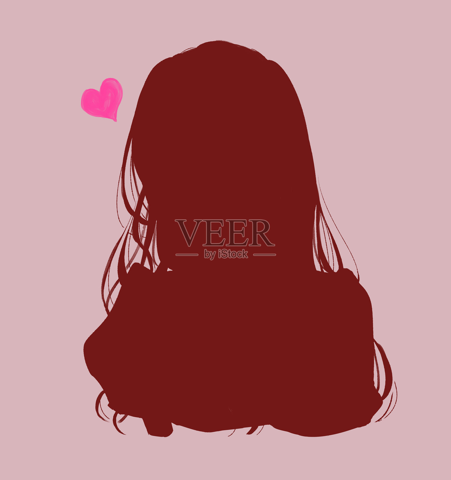 一位像小动物一样可爱的女性插画图片素材