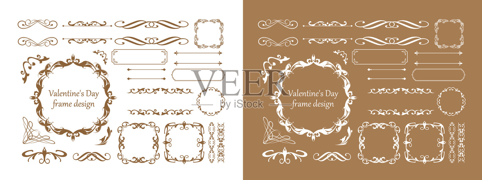 情人节浪漫边框与背景图案集插画图片素材