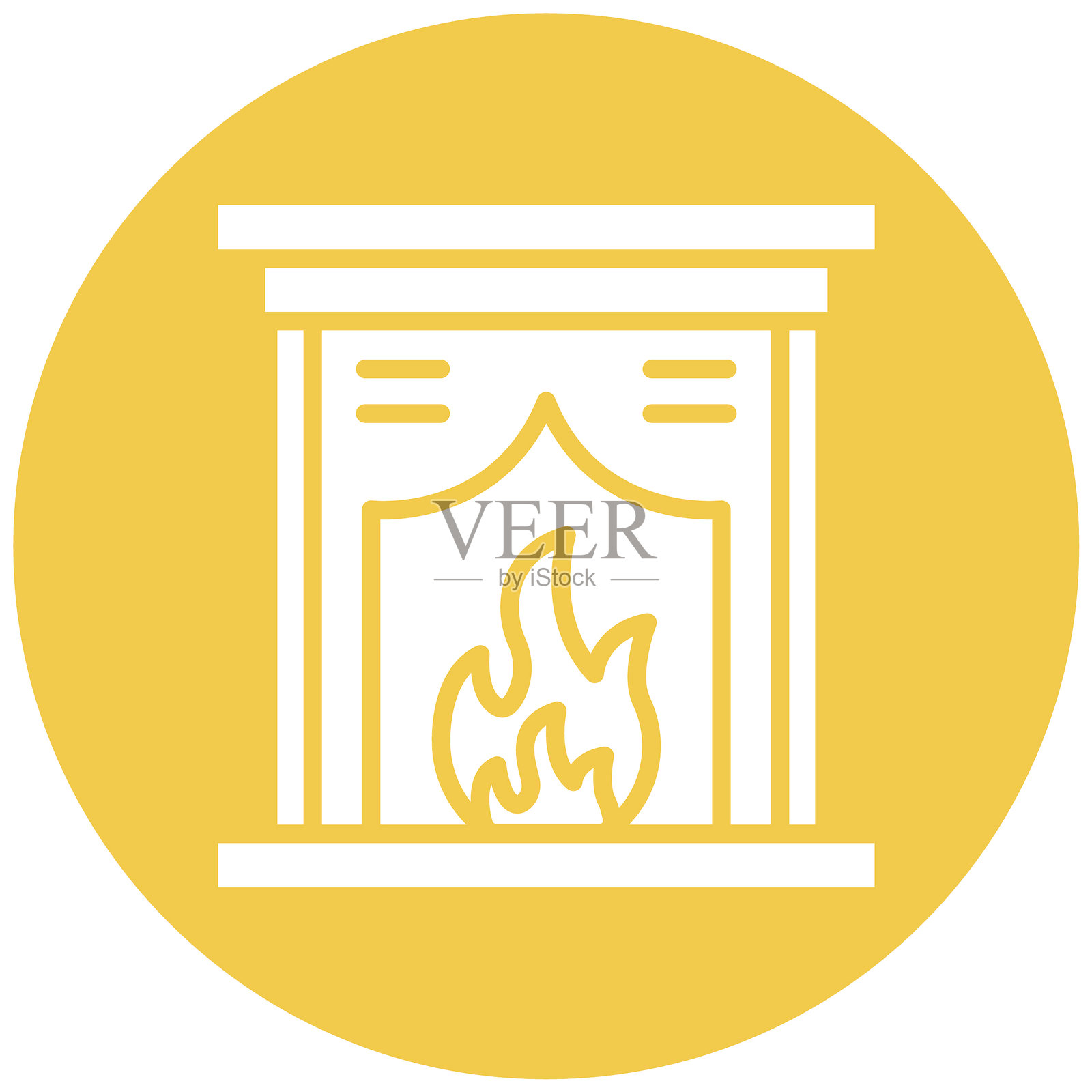 舒适的壁炉矢量图标插画图片素材