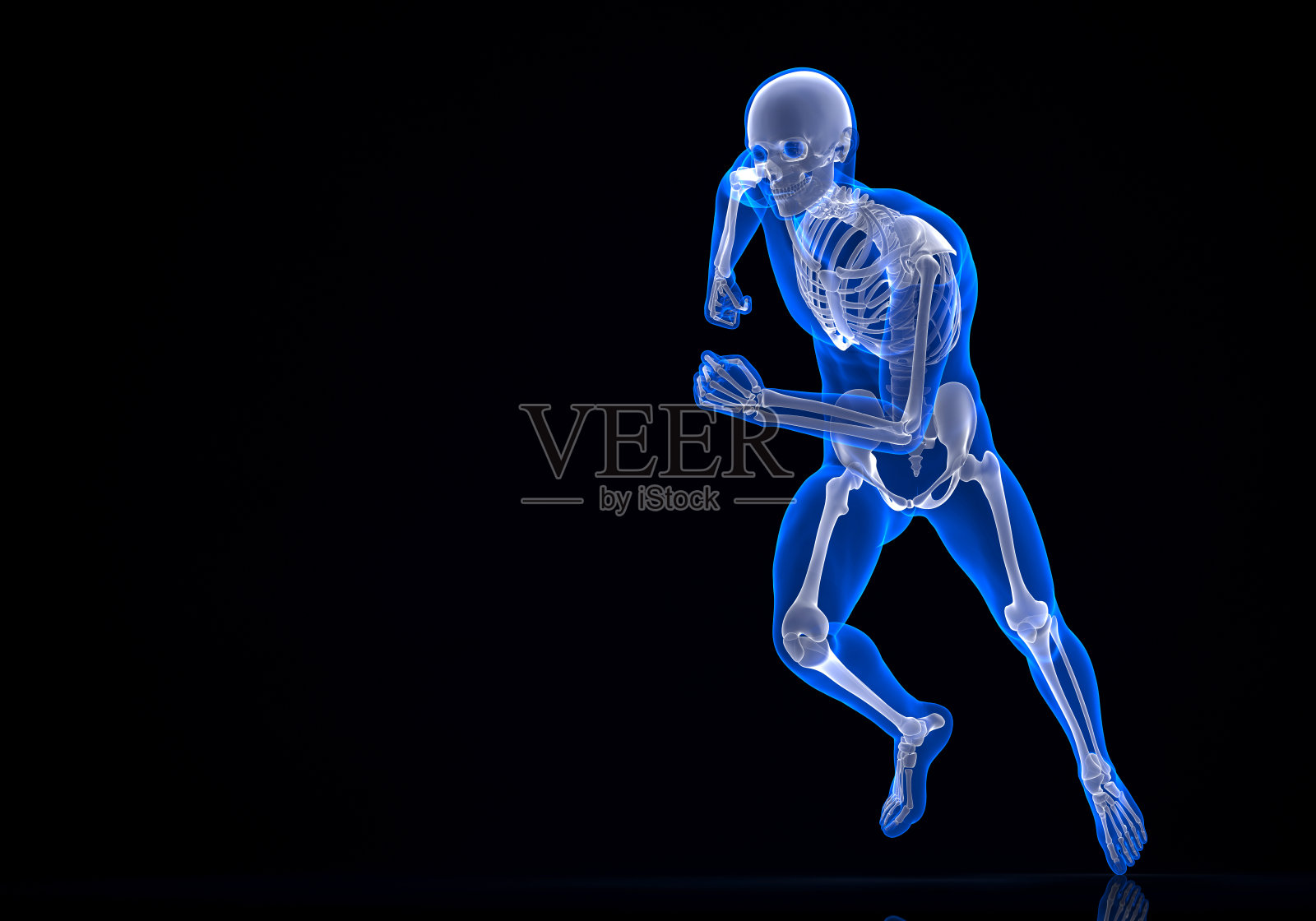 奔跑的3D骨骼模型，包含抠图路径照片摄影图片