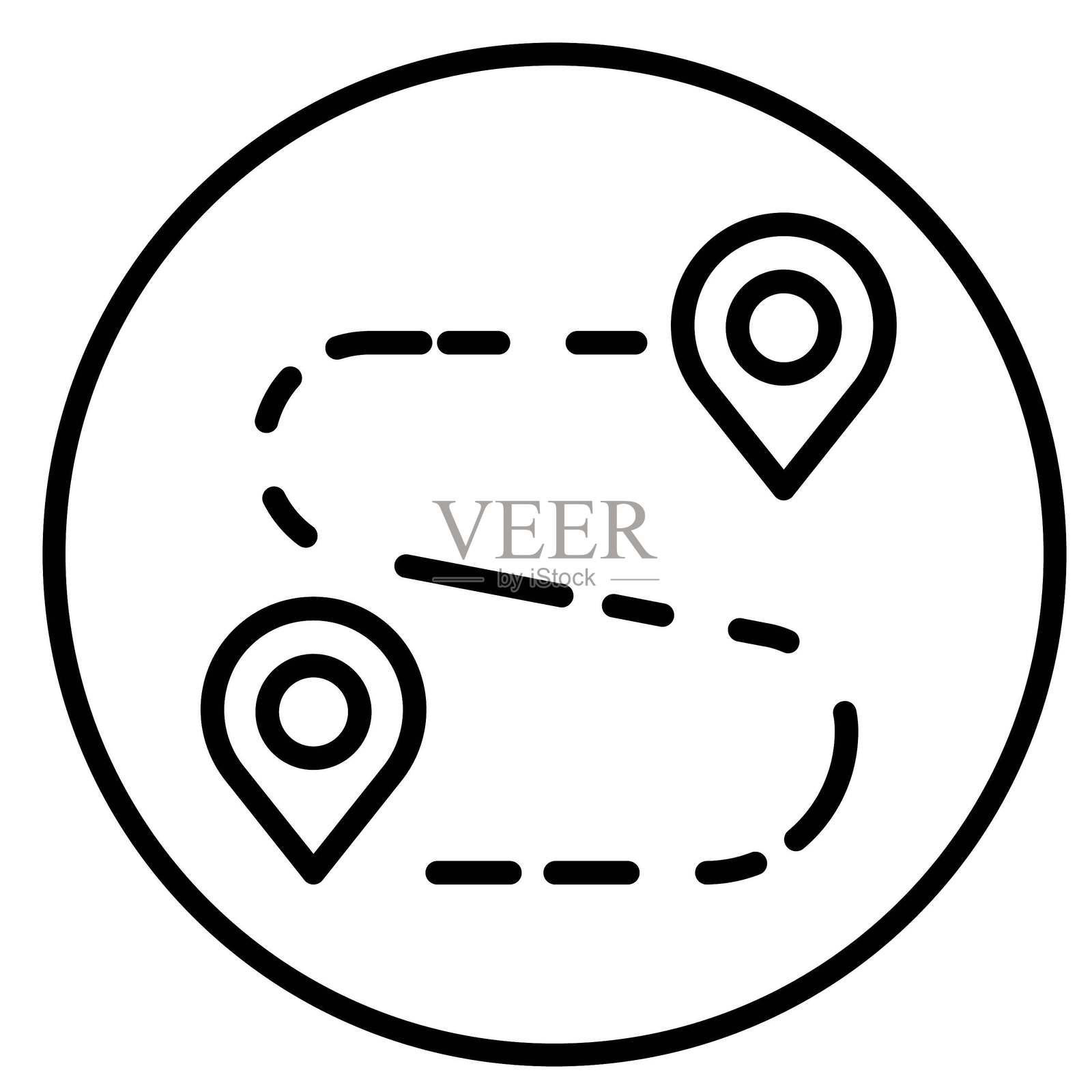 矢量设计路径标记矢量设计图标风格插画图片素材