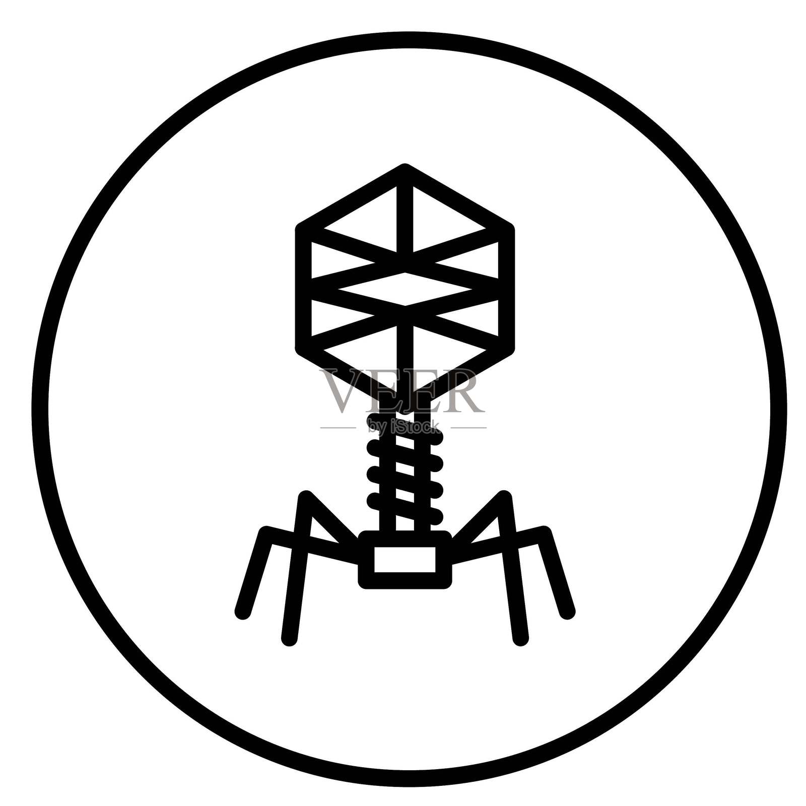 噬菌体载体设计矢量图，图标风格插画图片素材