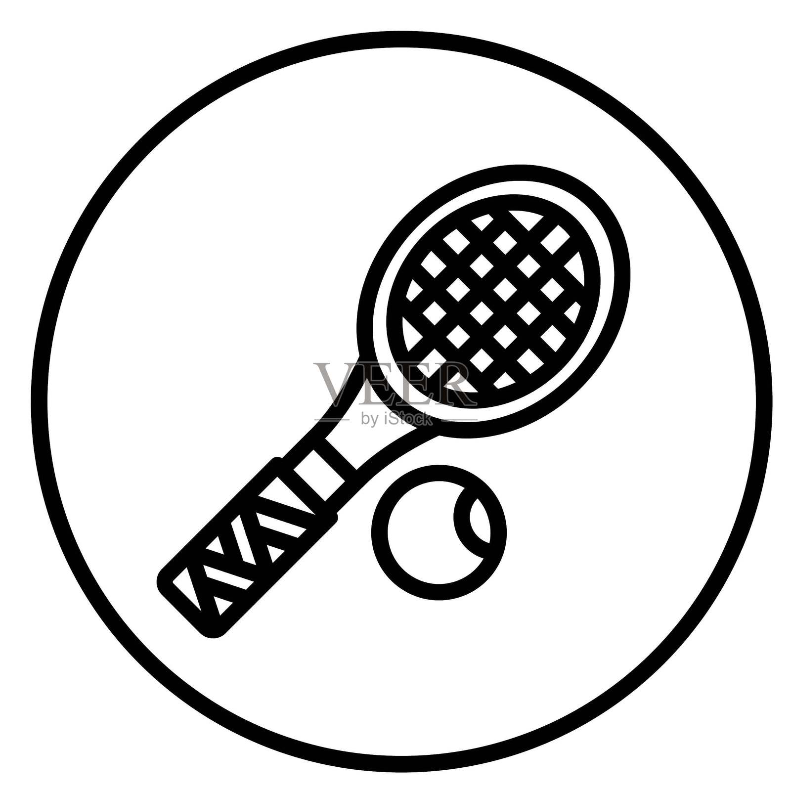 矢量网球拍矢量图标风格设计插画图片素材