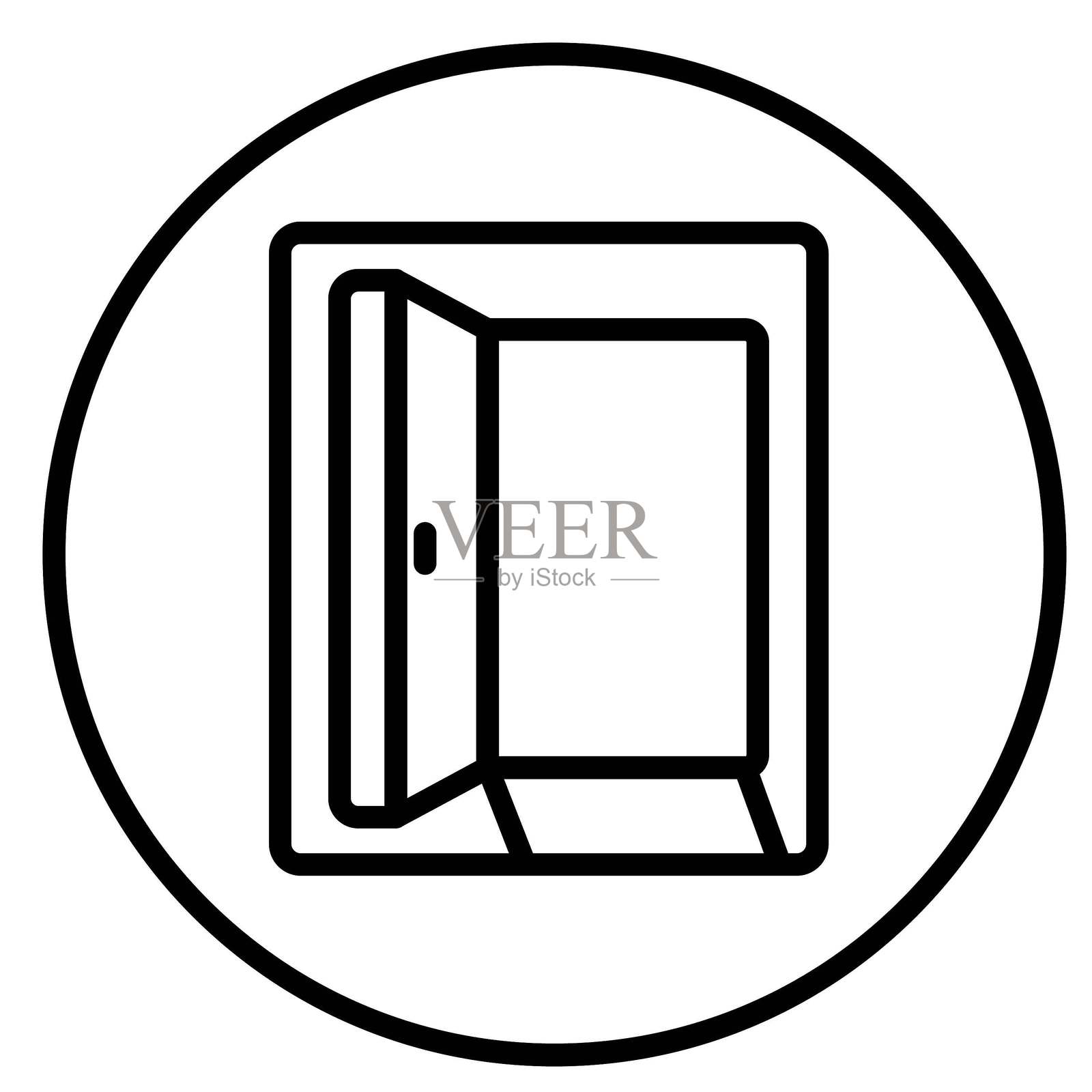 矢量应急出口标志设计图标插画图片素材