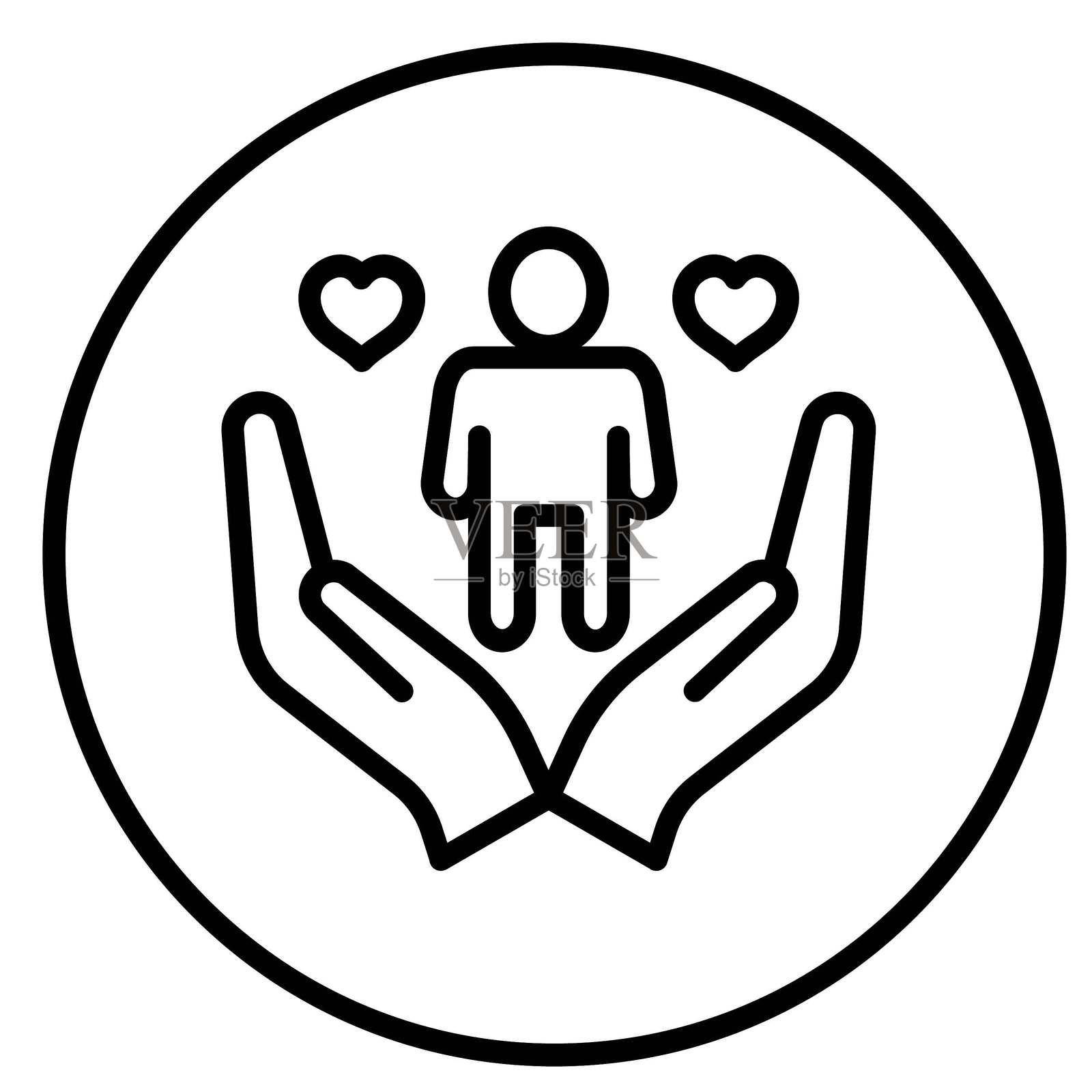 矢量图 关怀圈 矢量图 图标风格插画图片素材