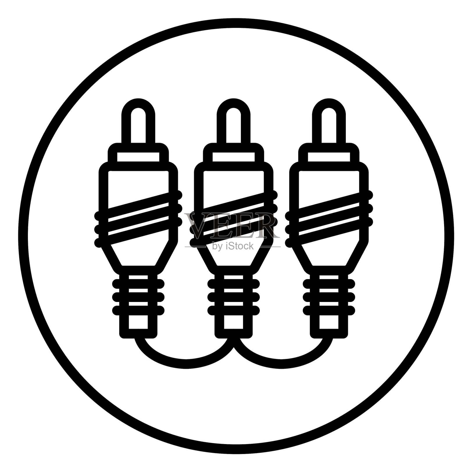 RCA线缆矢量设计图标风格插画图片素材