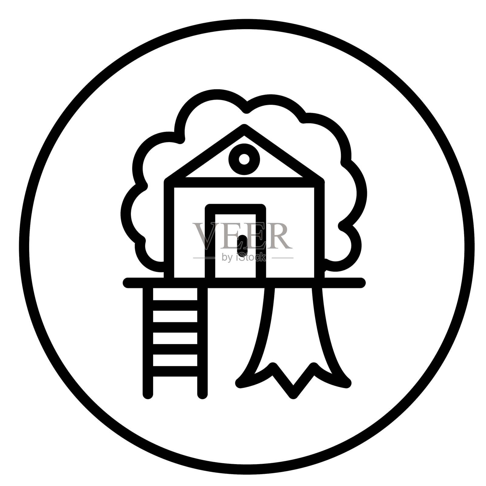 矢量树屋矢量设计图标风格插画图片素材