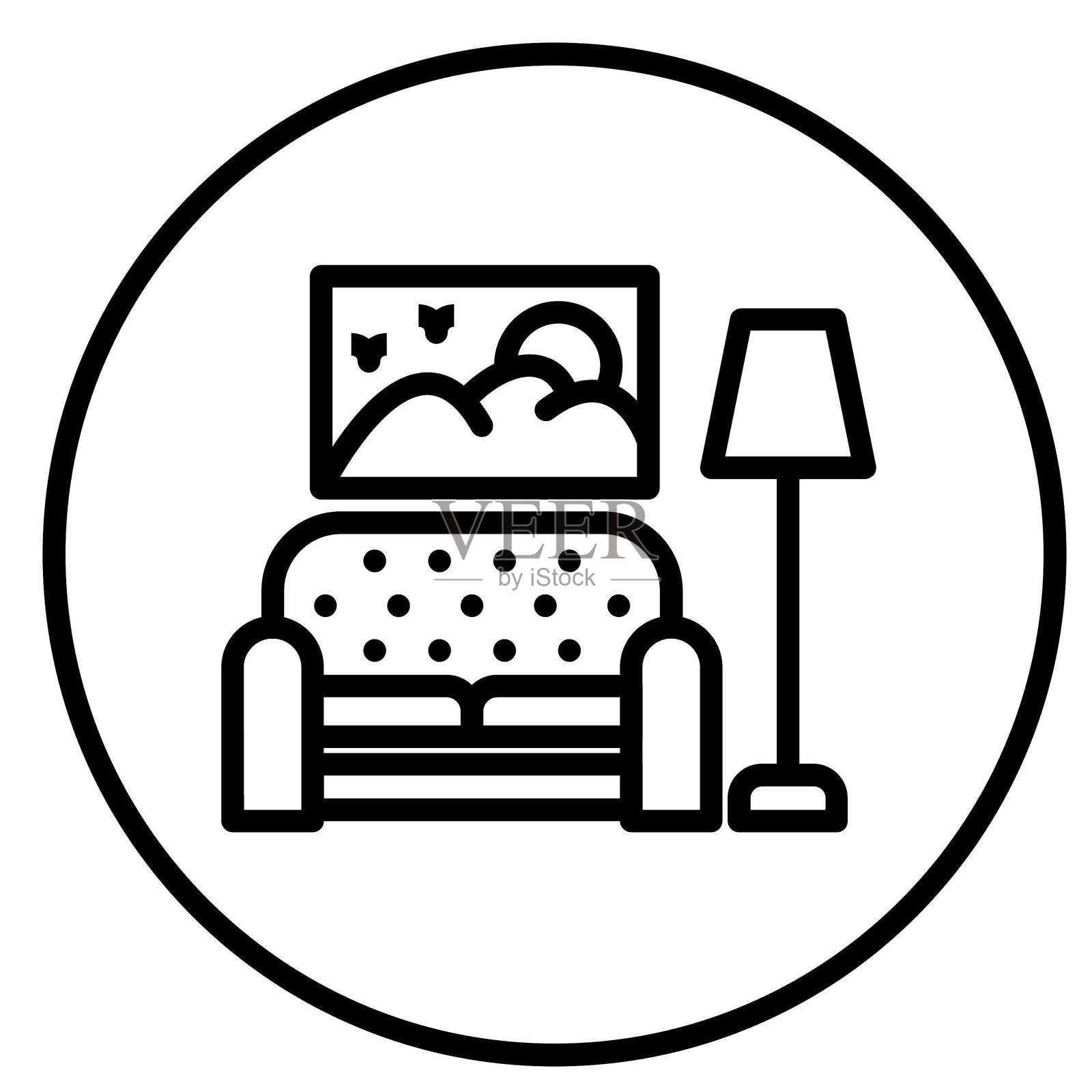 矢量设计休息室矢量设计图标风格插画图片素材