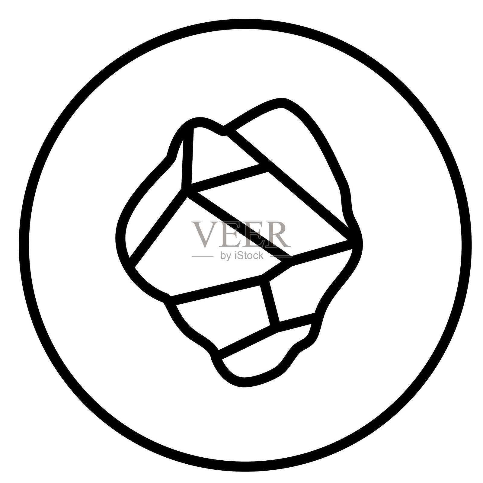 矢量设计-黄铁矿矢量设计图标风格插画图片素材