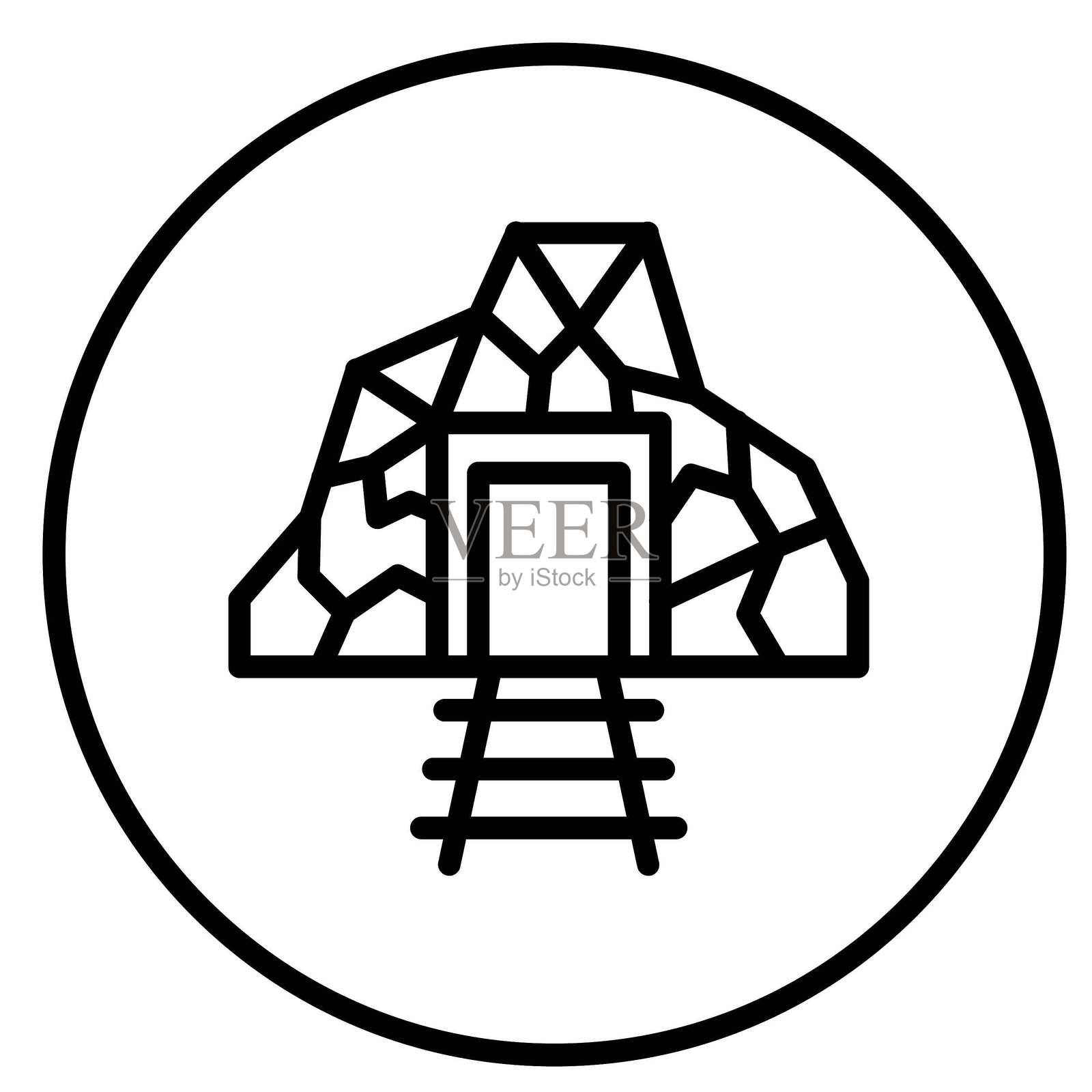 矢量矿井入口设计图标插画图片素材
