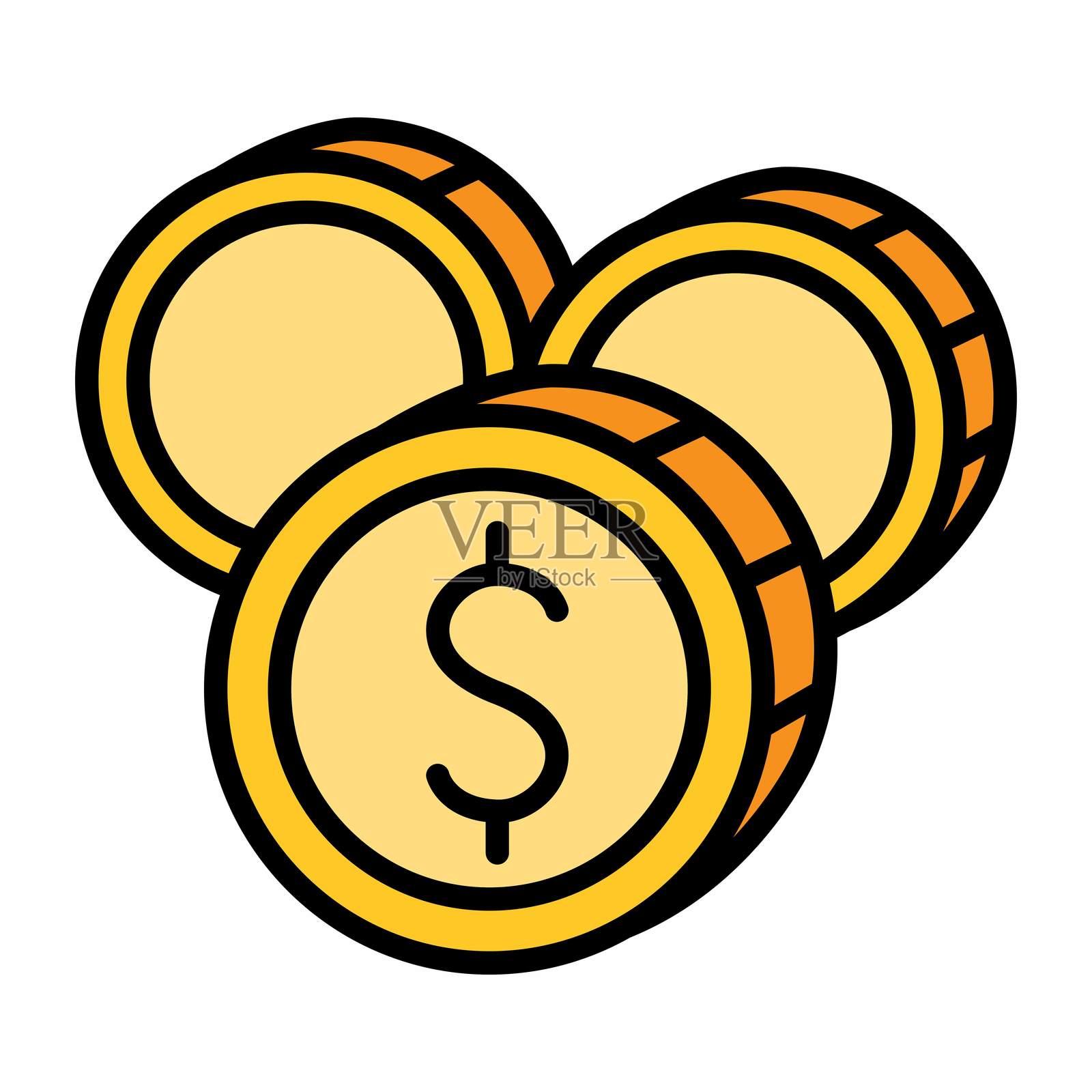 硬币图标插画图片素材