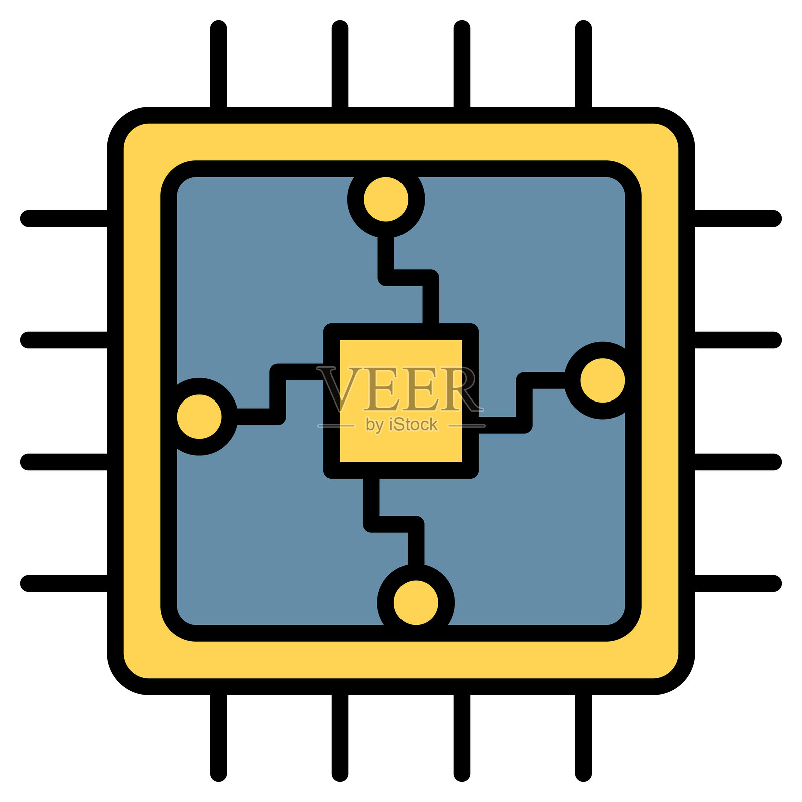 电脑芯片图标插画图片素材