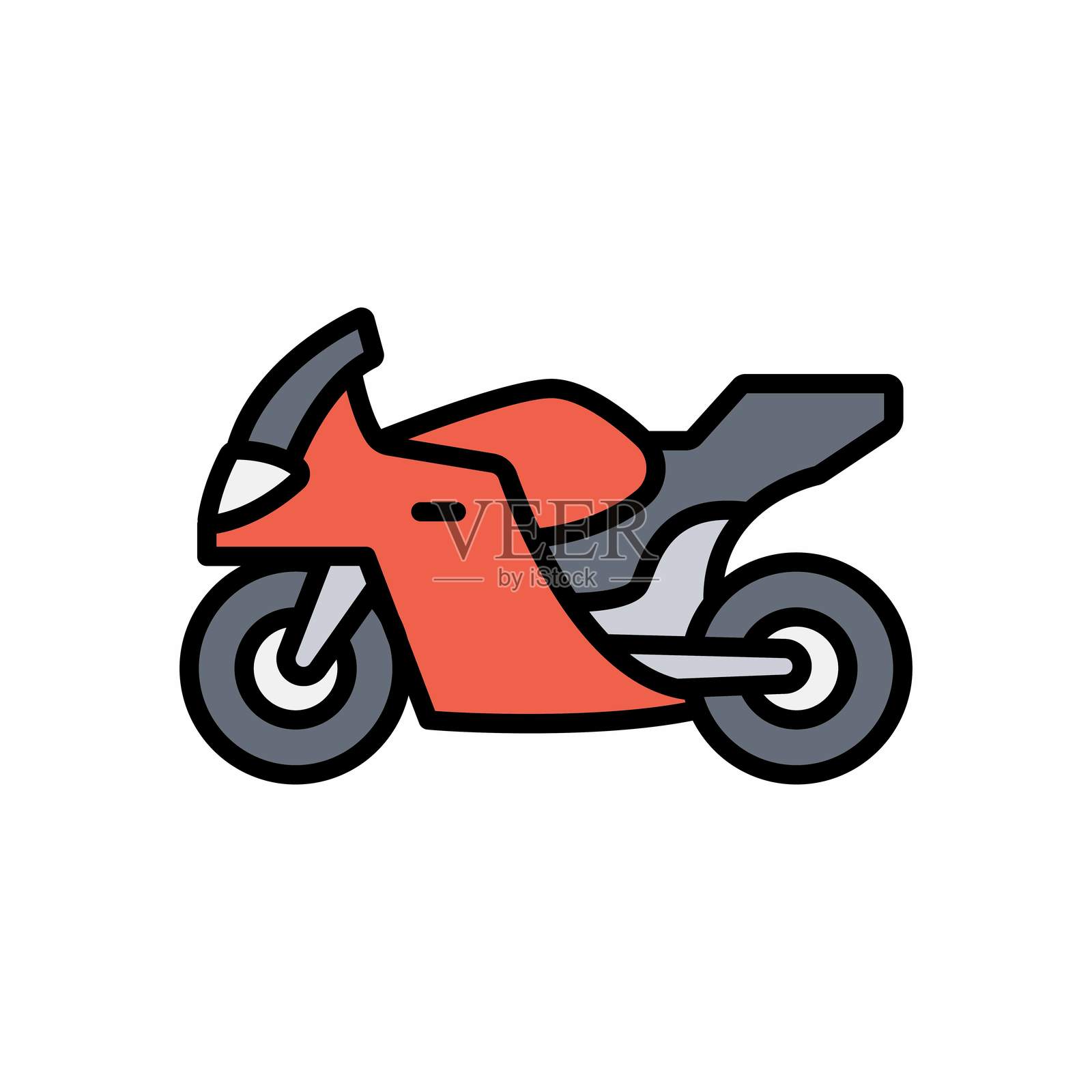 大型自行车图标插画图片素材