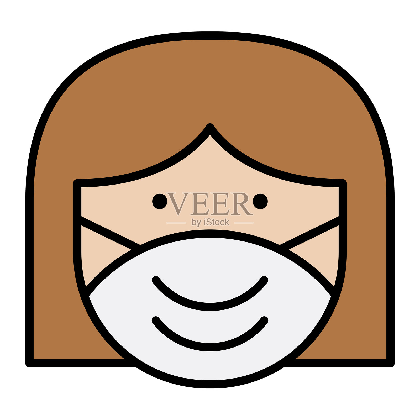 佩戴口罩图标插画图片素材