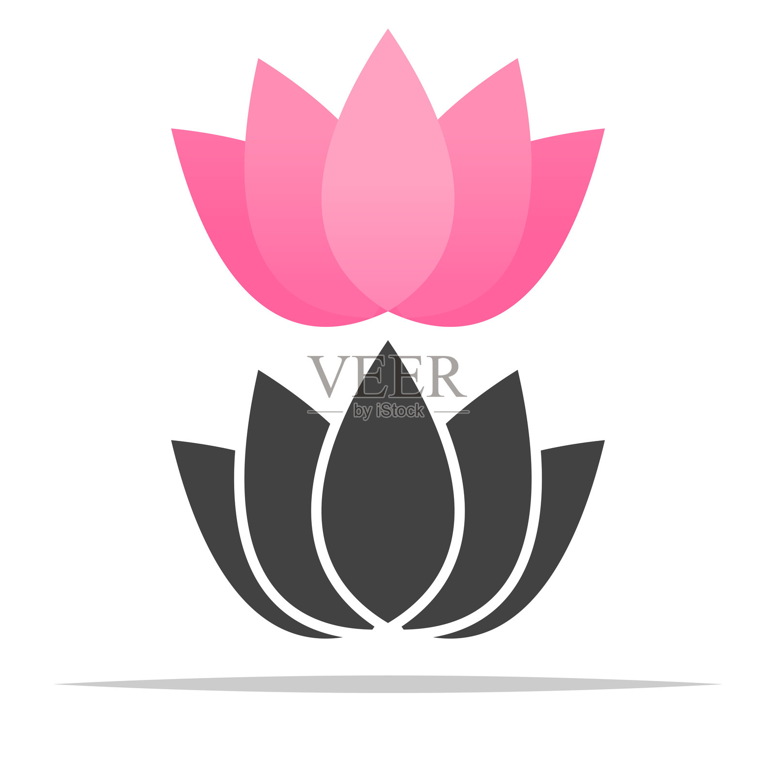 莲花花瓣图标矢量图，孤立插画插画图片素材