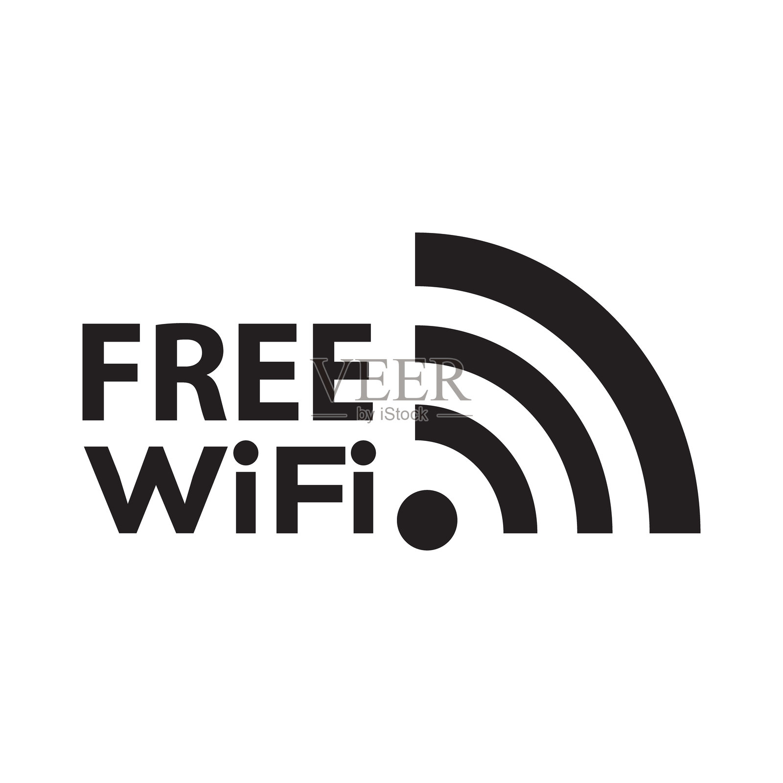 现代无线互联网连接图标矢量图，用于 Wi-Fi 信号网络技术和数字通信符号设计插画图片素材