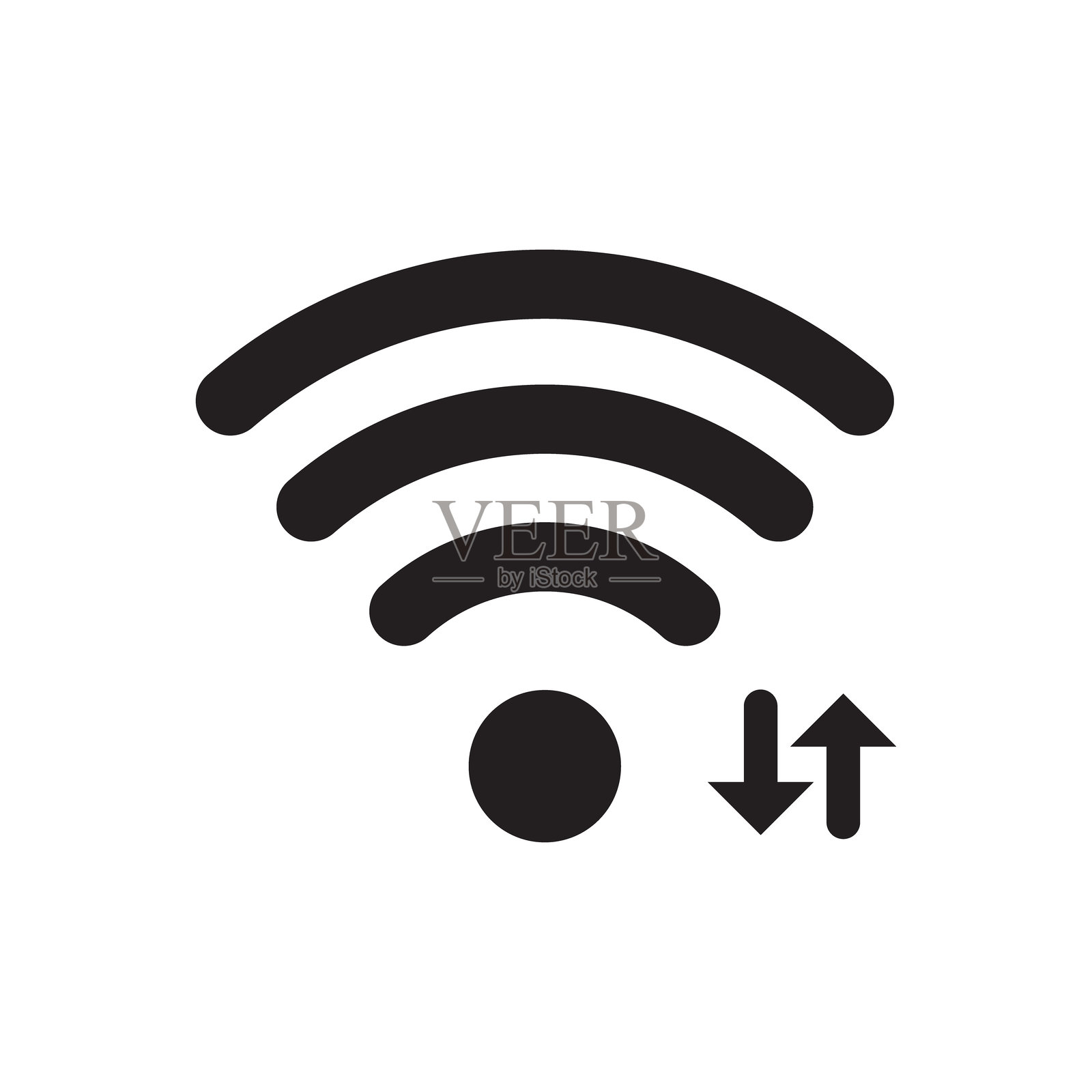 现代无线互联网连接图标矢量，用于Wi-Fi信号网络技术和数字通信符号设计插画图片素材