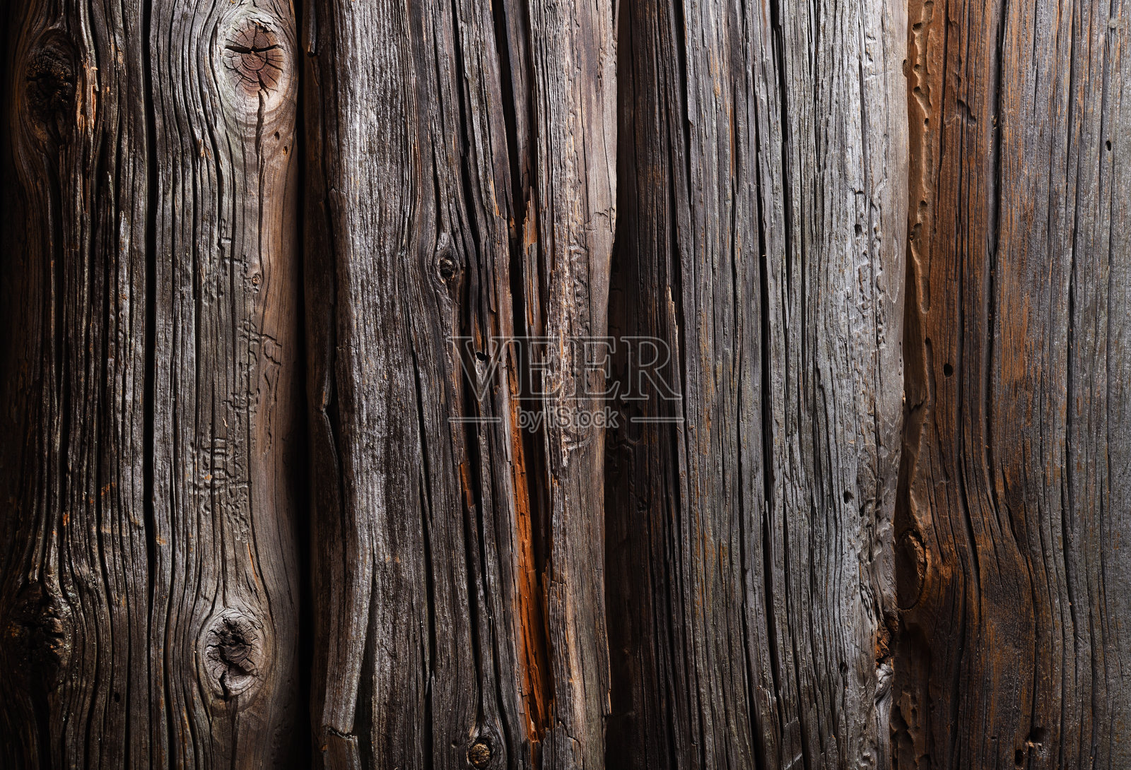 老木纹理，特写有节疤和裂缝照片摄影图片