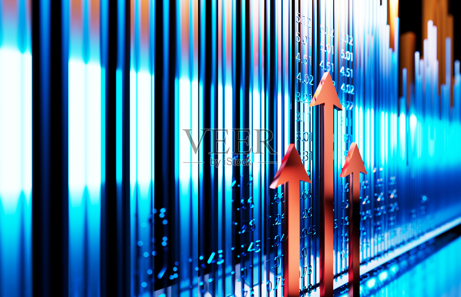 财务、经济和股市数据统计，成功箭头照片摄影图片